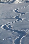 snow trail, track, snow, zigzag, snowboard track, nature, snowboard
